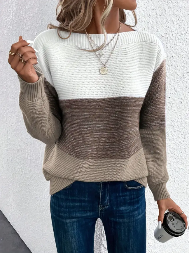 Calista - Elegant Long-Sleeve Drop-Shoulder Sweater