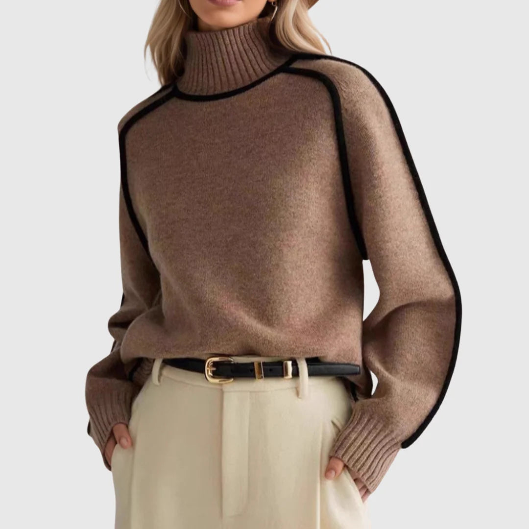 Donna | Elegant sweater with a stand-up collar