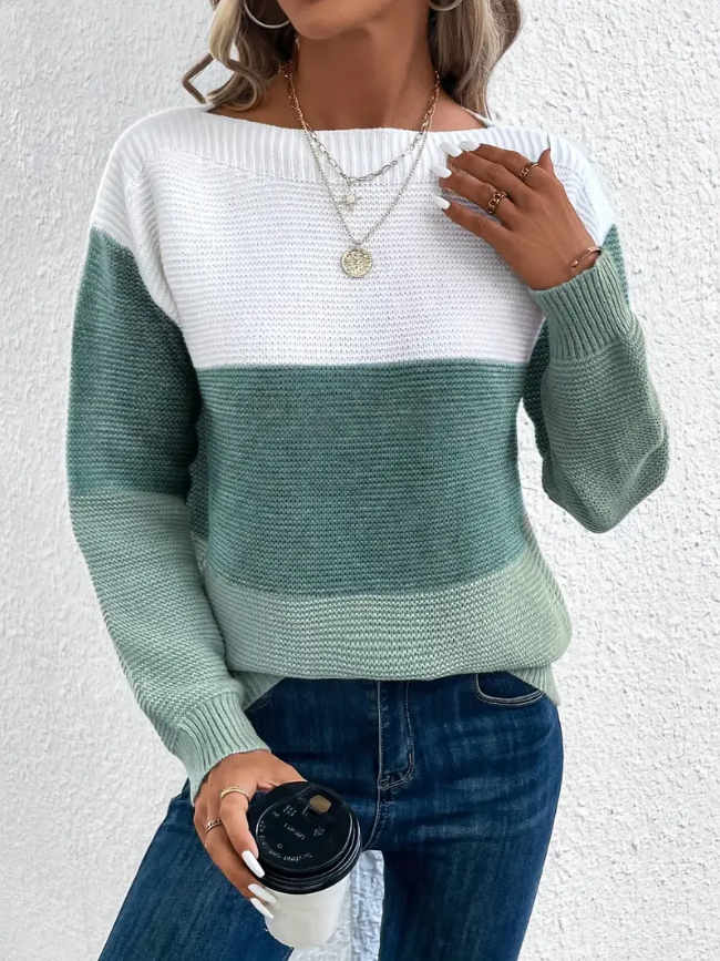 Calista - Elegant Long-Sleeve Drop-Shoulder Sweater
