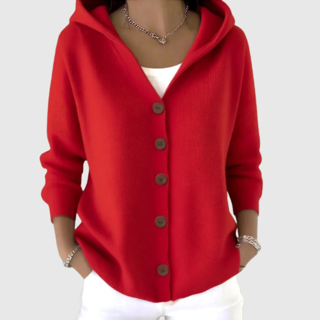 Comfortable hooded cardigan