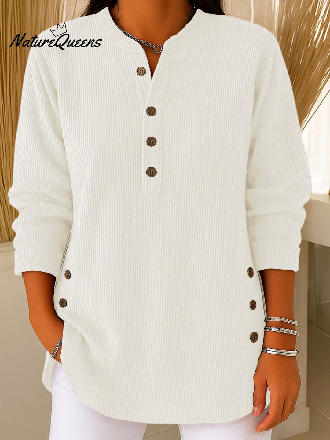 Sandrine™ — Flowy Buttoned Tunic, Elegant and Relaxed