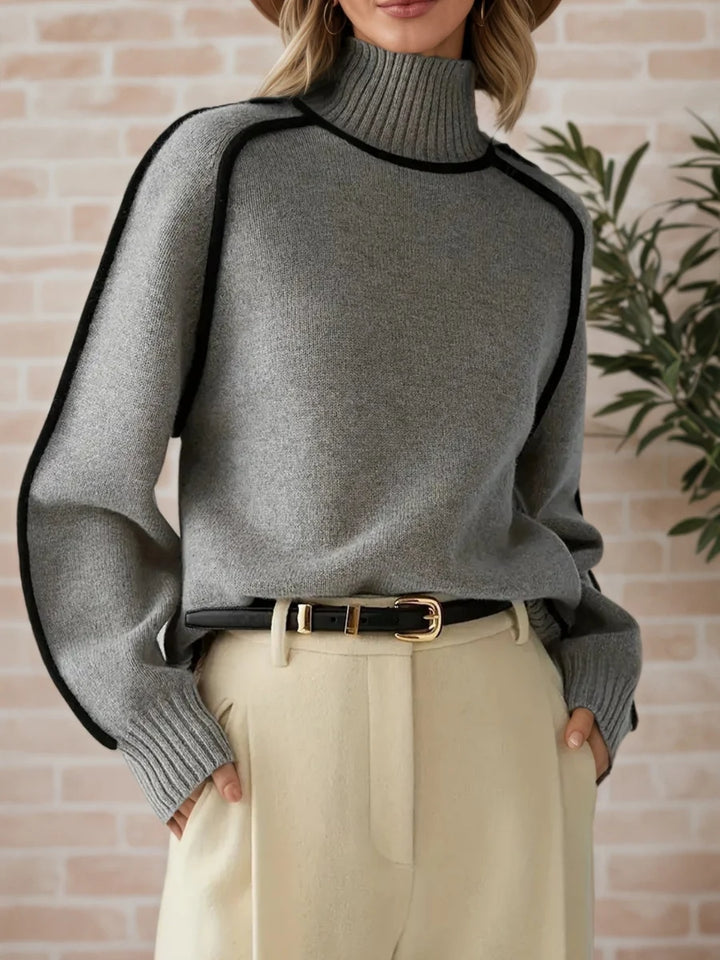 Donna | Elegant sweater with a stand-up collar