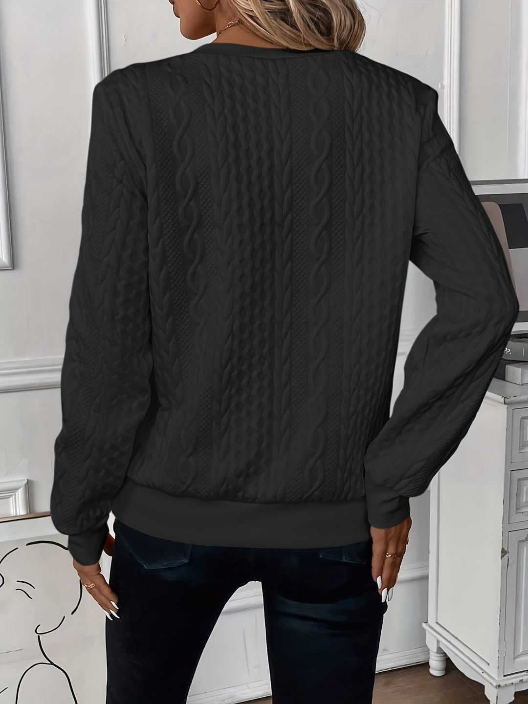 Amalie - Cable Knit Zip-Up Sweater for Women