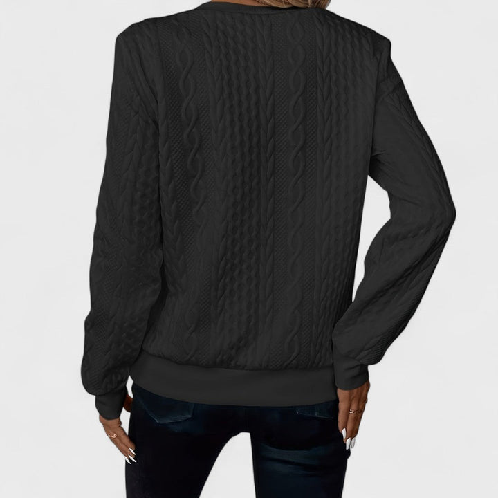 Minda - Women's Cable Knit Zip Sweater
