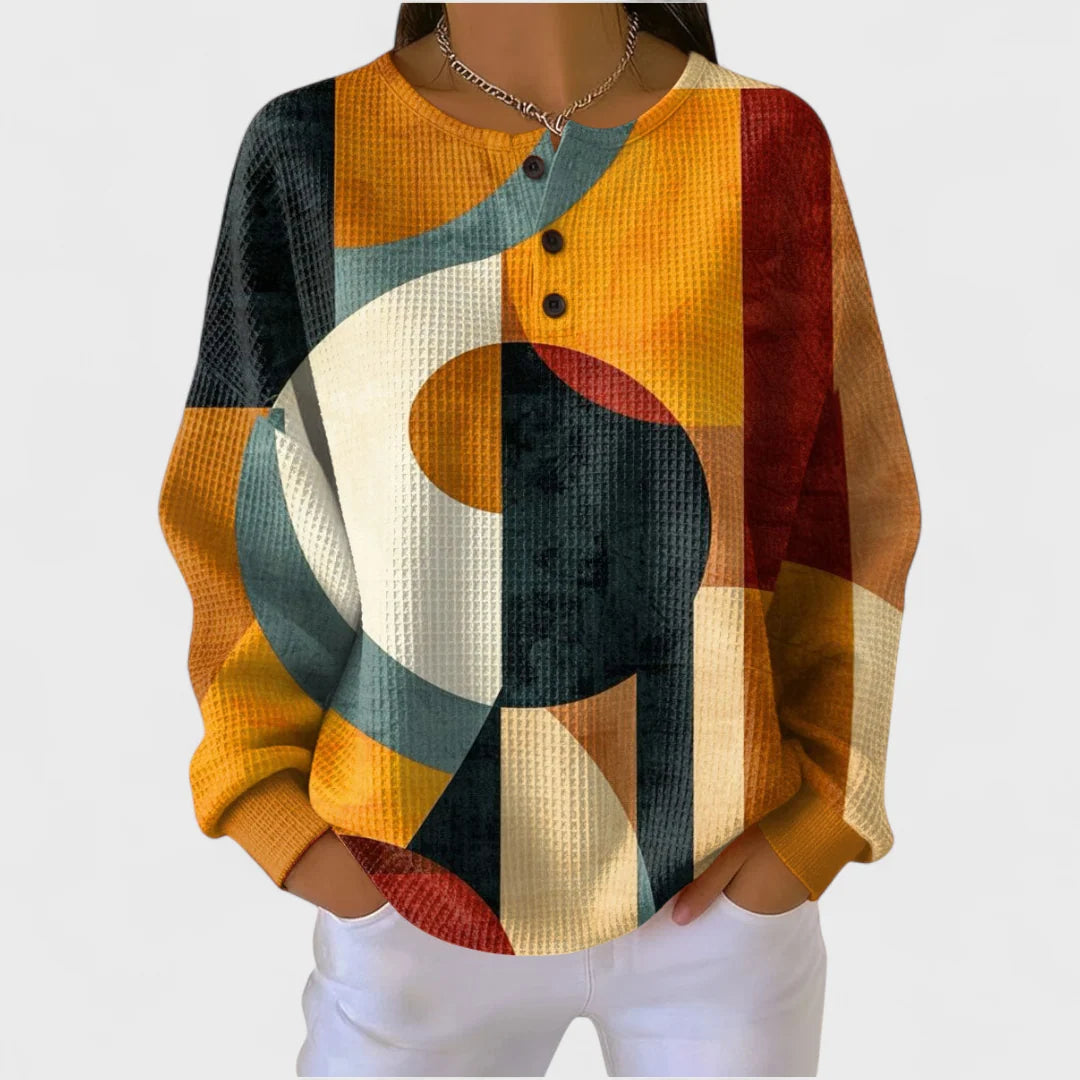 Léa - Pullover with geometrischem Retro-Muster
