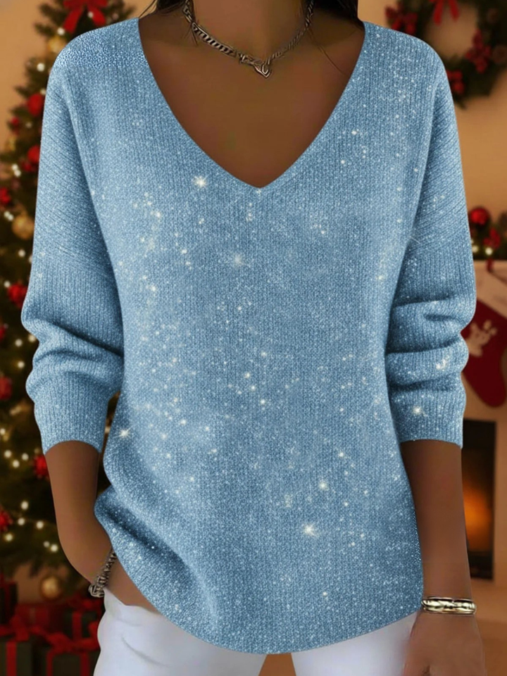 Maria - Festive V-Neck Sweater