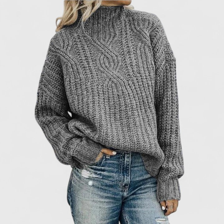 Clotilde™ — Comfortable Textured Turtleneck Sweater