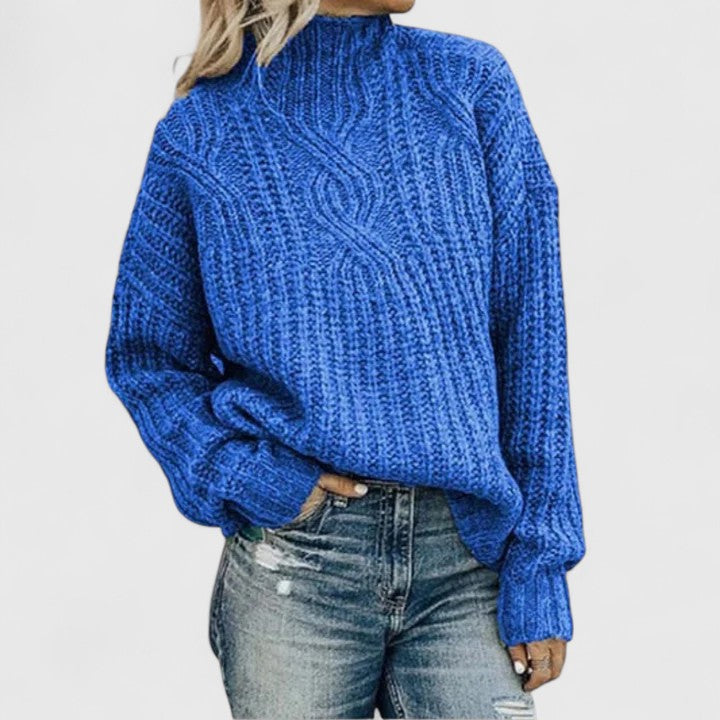 Clotilde™ — Comfortable Textured Turtleneck Sweater