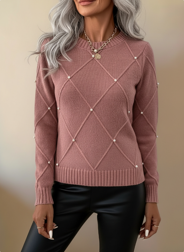 Marguerite™ – Elegant Sweater with Delicate Pearls