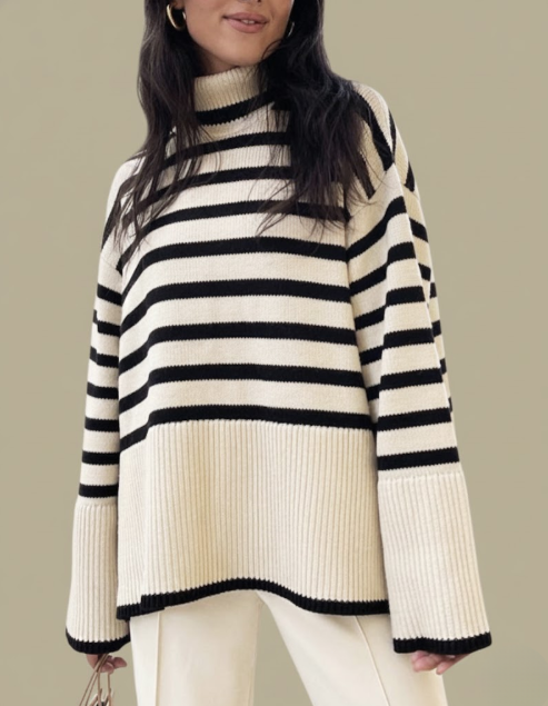 Éliane™ – The Relaxed Elegant Striped Sweater