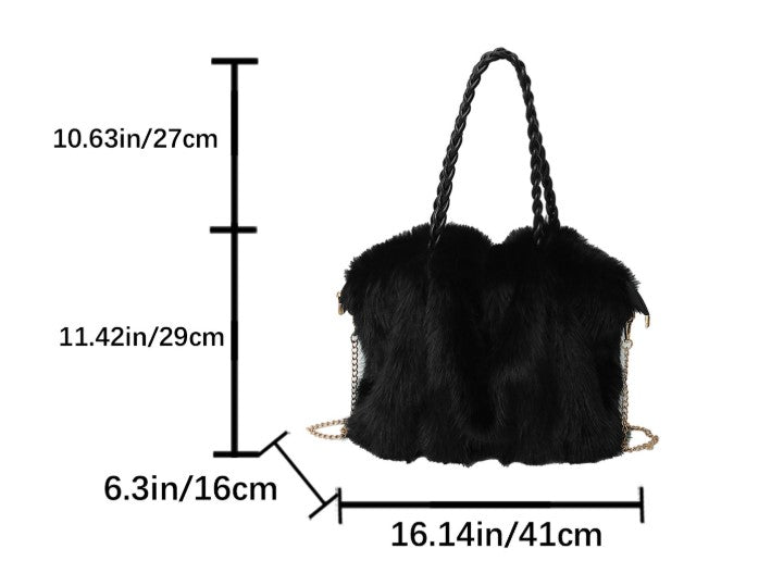 VELVET™ – Retro Plush Large Shoulder Bag