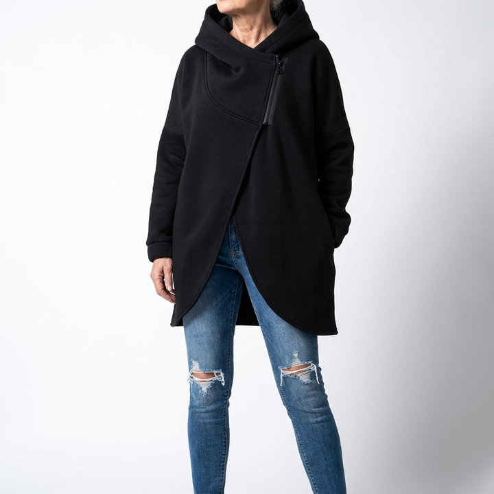 Doriane™ — Cosy Asymmetric Zip Sweatshirt, Urban Style