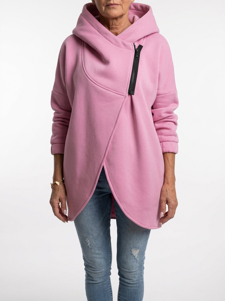 Doriane™ — Cosy Asymmetric Zip Sweatshirt, Urban Style
