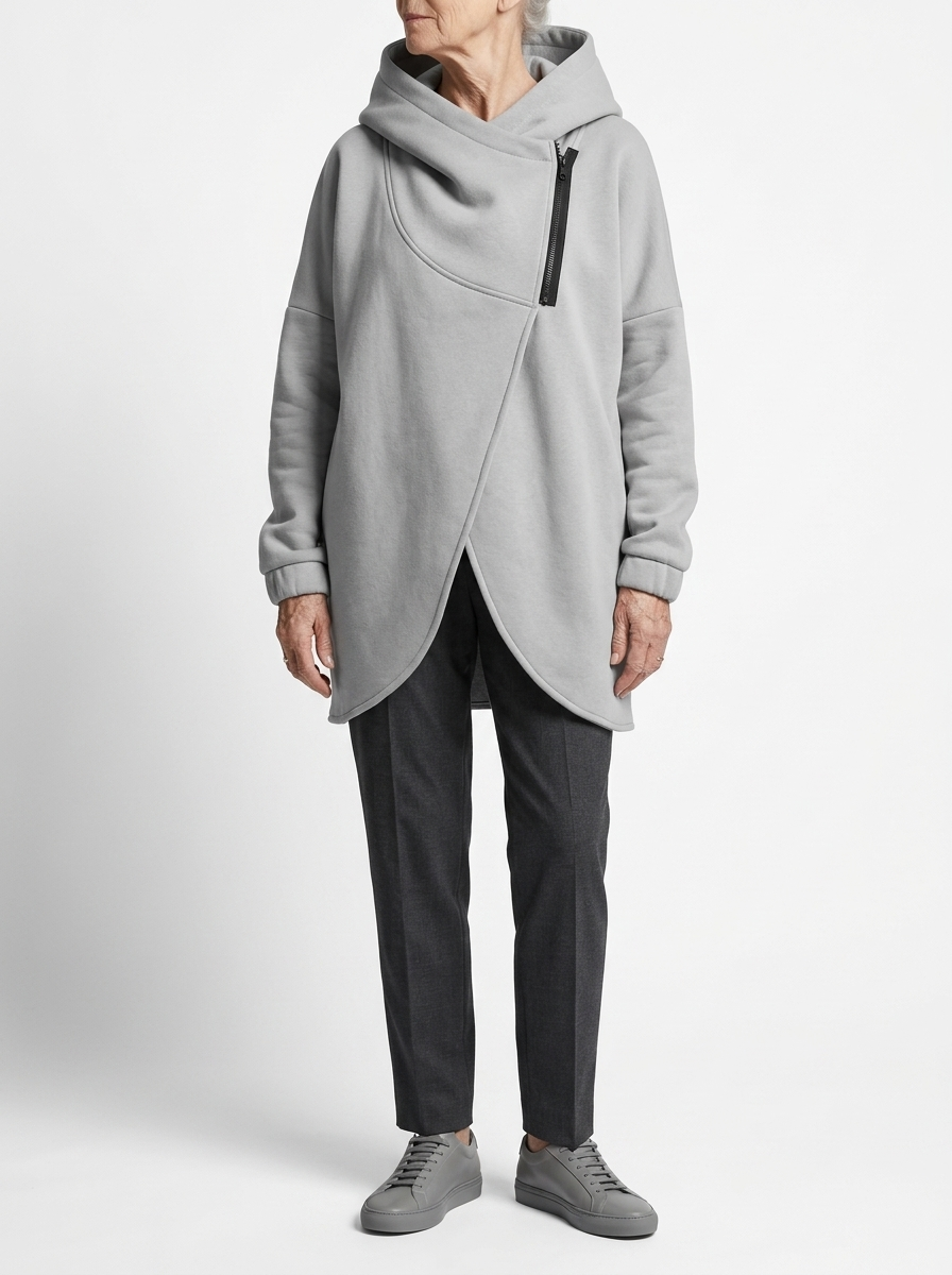 Doriane™ — Cosy Asymmetric Zip Sweatshirt, Urban Style