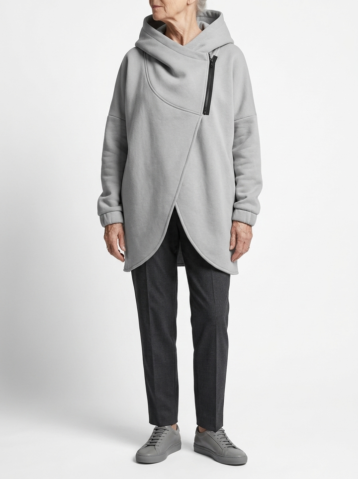 Doriane™ — Cosy Asymmetric Zip Sweatshirt, Urban Style