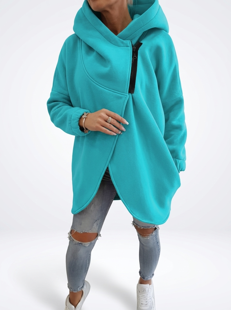 Doriane™ — Cosy Asymmetric Zip Sweatshirt, Urban Style