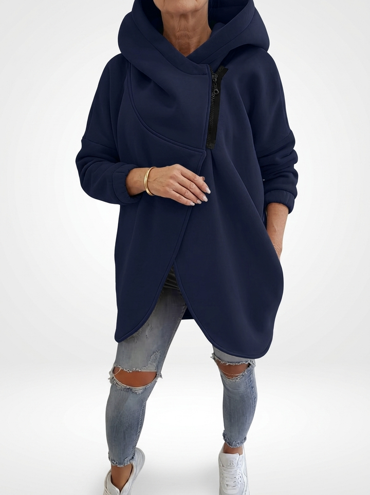 Doriane™ — Cosy Asymmetric Zip Sweatshirt, Urban Style