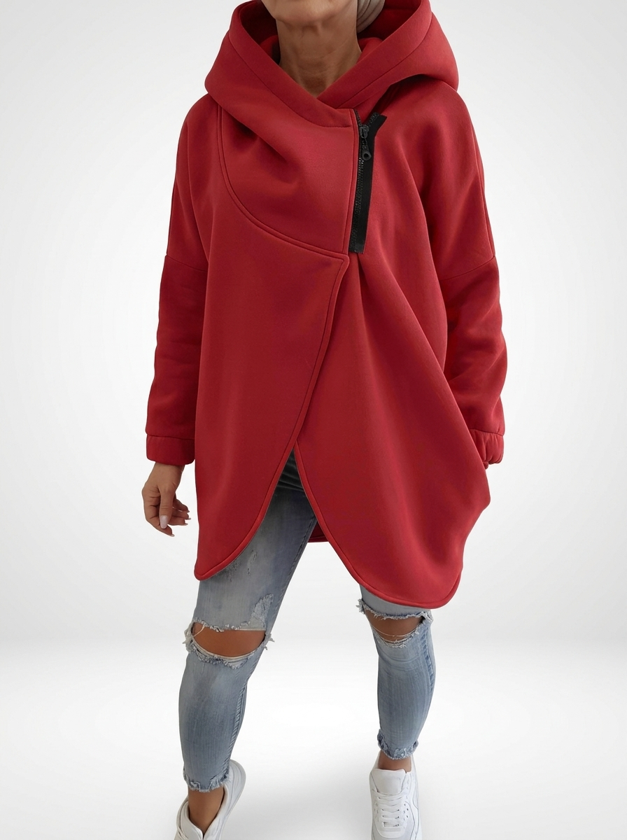 Doriane™ — Cosy Asymmetric Zip Sweatshirt, Urban Style