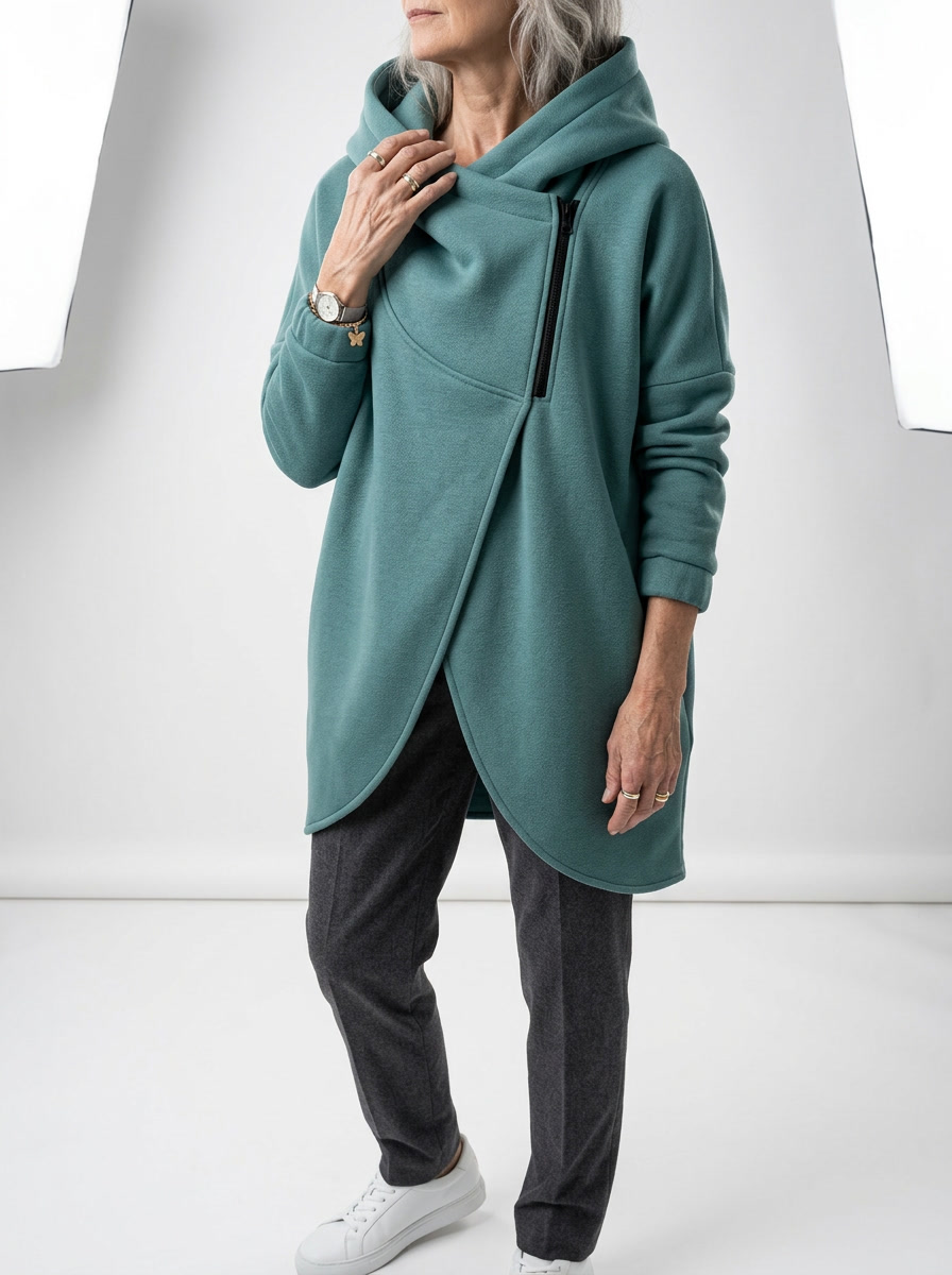 Doriane™ — Cosy Asymmetric Zip Sweatshirt, Urban Style